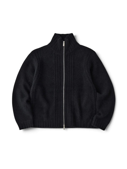 【White Mountaineering - ホワイトマウンテニアリング】RACCOON DRIVER'S KNIT BLOUSON / BLACK (ドライバーズニット/ブラック)