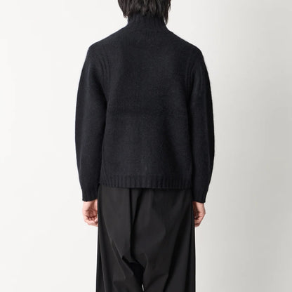 【White Mountaineering - ホワイトマウンテニアリング】RACCOON DRIVER'S KNIT BLOUSON / BLACK (ドライバーズニット/ブラック)