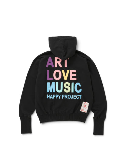 【Perfect ribs®×A LOVE MOVEMENT】"ART LOVE MUSIC" Basic Zip Hoodie / Black(ジップフーディー/ブラック)