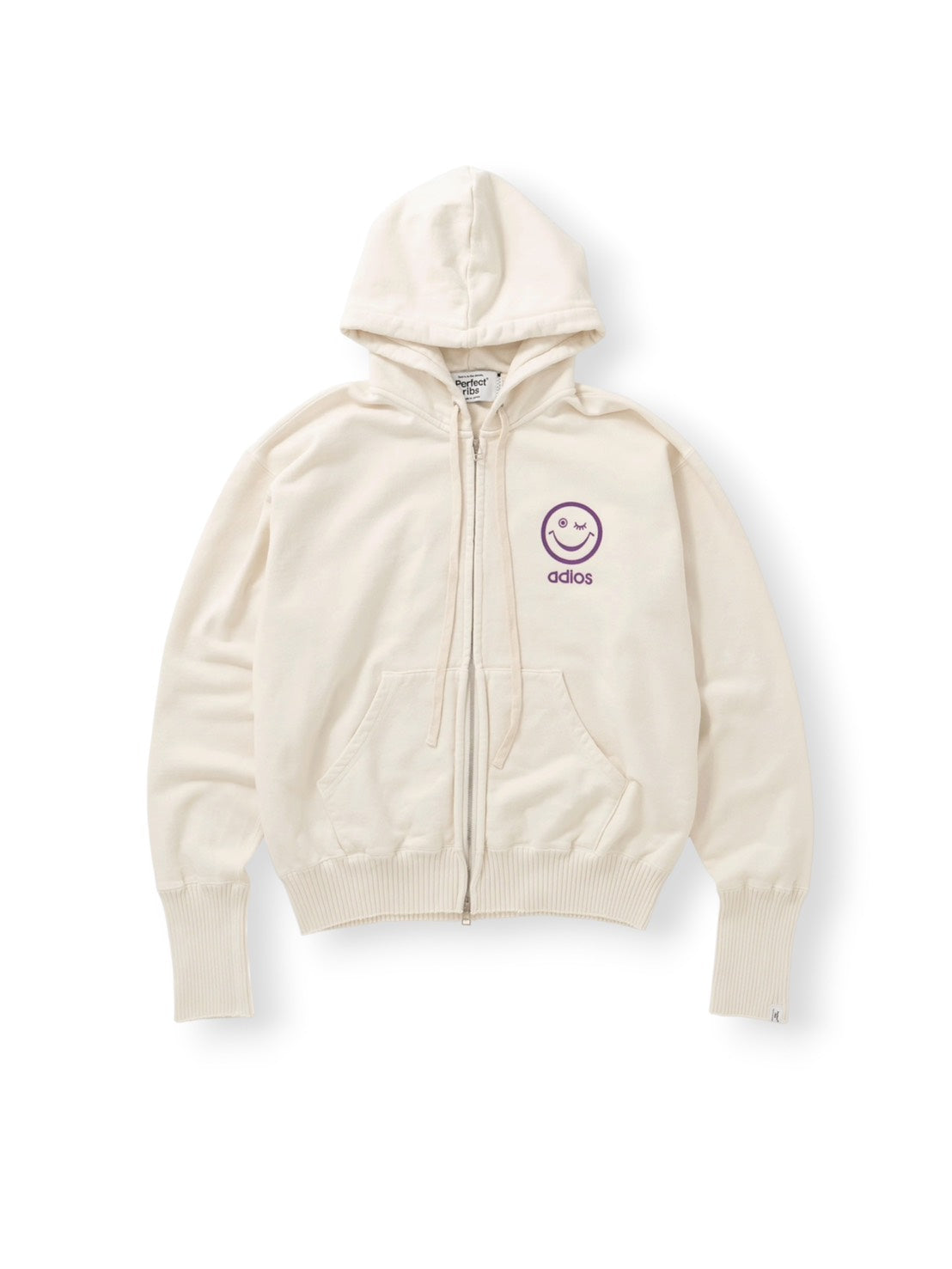 【Perfect ribs®×A LOVE MOVEMENT】"ART LOVE MUSIC" Basic Zip Hoodie / Ivory(ジップフーディー/アイボリー)