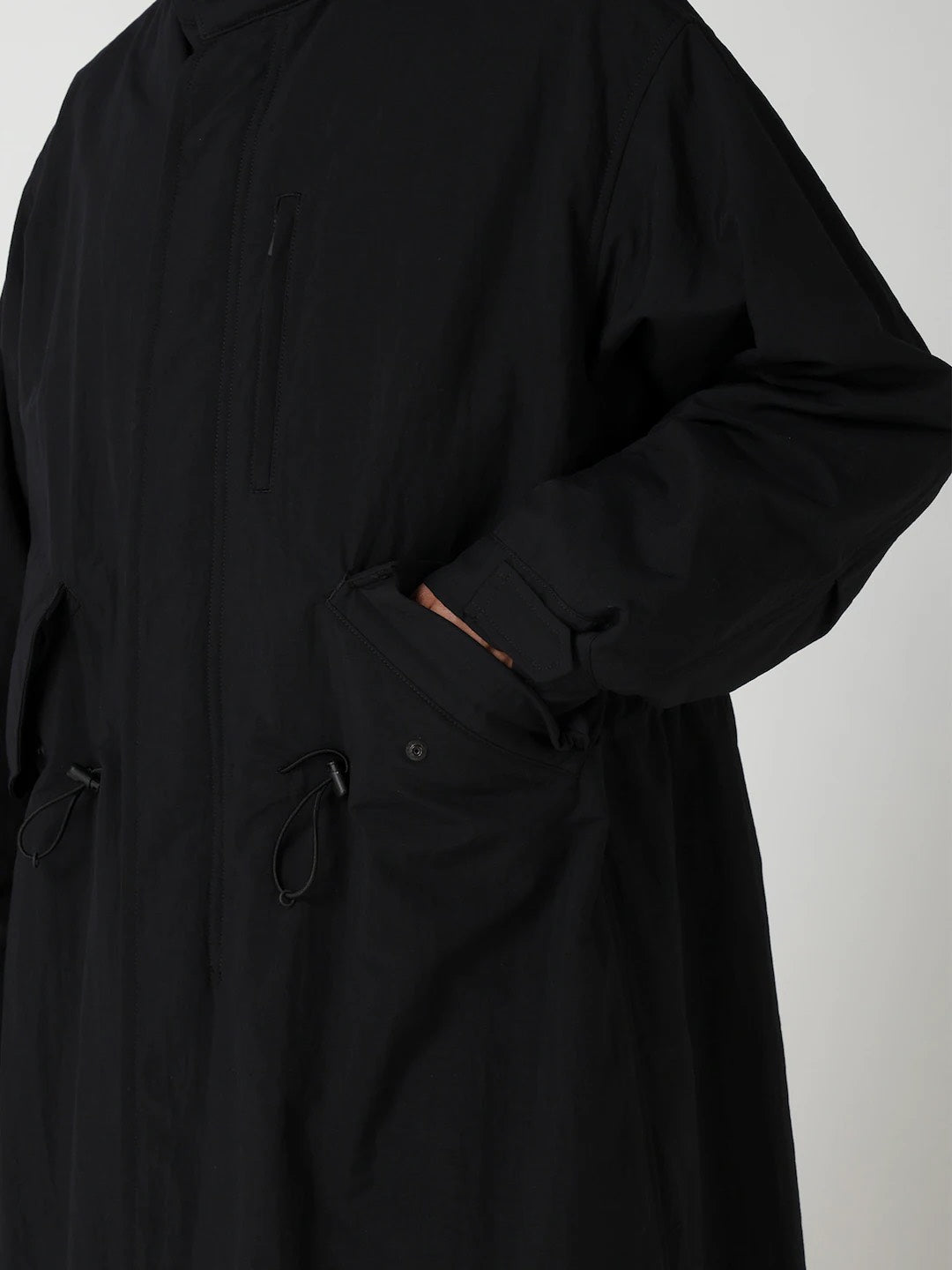 【Y's for men-ワイズフォーメン】NYLON TASLAN MOD COAT WITH THINSULATE / BLACK(コート/ブラック)