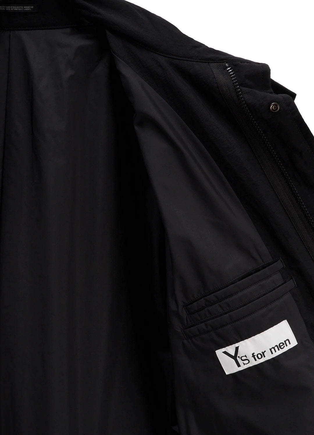 【Y's for men-ワイズフォーメン】NYLON TASLAN MOD COAT WITH THINSULATE / BLACK(コート/ブラック)