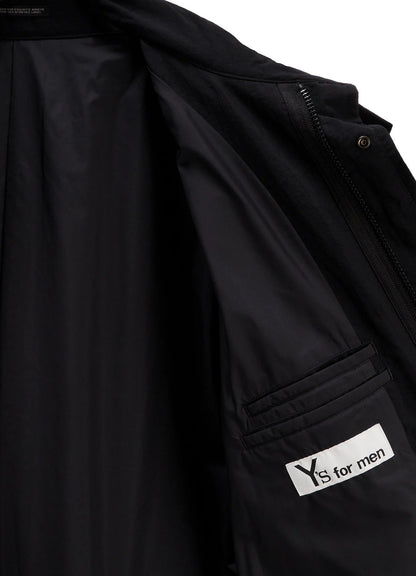 【Y's for men-ワイズフォーメン】NYLON TASLAN MOD COAT WITH THINSULATE / BLACK(コート/ブラック)