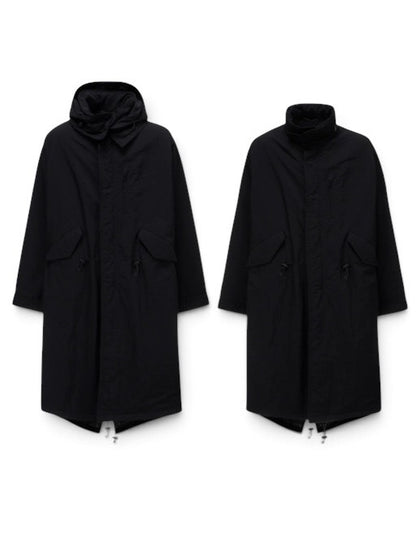 【Y's for men-ワイズフォーメン】NYLON TASLAN MOD COAT WITH THINSULATE / BLACK(コート/ブラック)