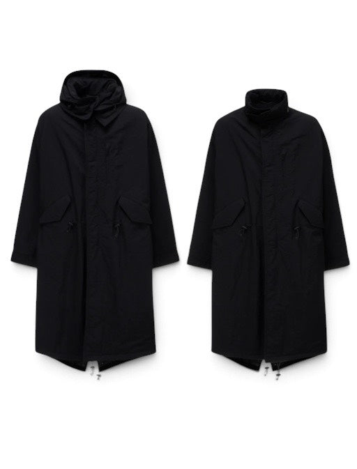 【Y's for men-ワイズフォーメン】NYLON TASLAN MOD COAT WITH THINSULATE / BLACK(コート/ブラック)