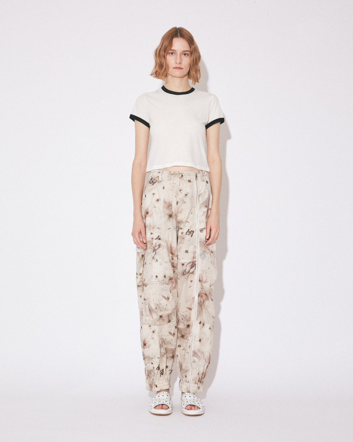 【beautiful people - ビューティフルピープル】dry touch jersey KIDS ringer T/OFF WHITE (半袖Ｔシャツ/オフホワイト)