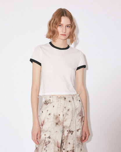 【beautiful people - ビューティフルピープル】dry touch jersey KIDS ringer T/OFF WHITE (半袖Ｔシャツ/オフホワイト)