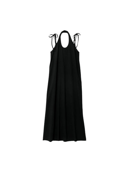 【beautiful people - ビューティフルピープル】double-end suvin compact jersey dress/ BLACK（ドレス/ブラック)