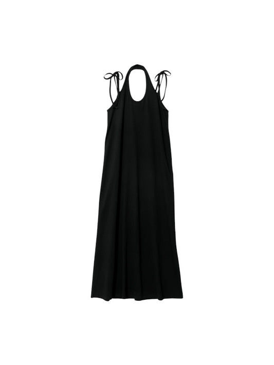 【beautiful people - ビューティフルピープル】double-end suvin compact jersey dress/ BLACK（ドレス/ブラック)