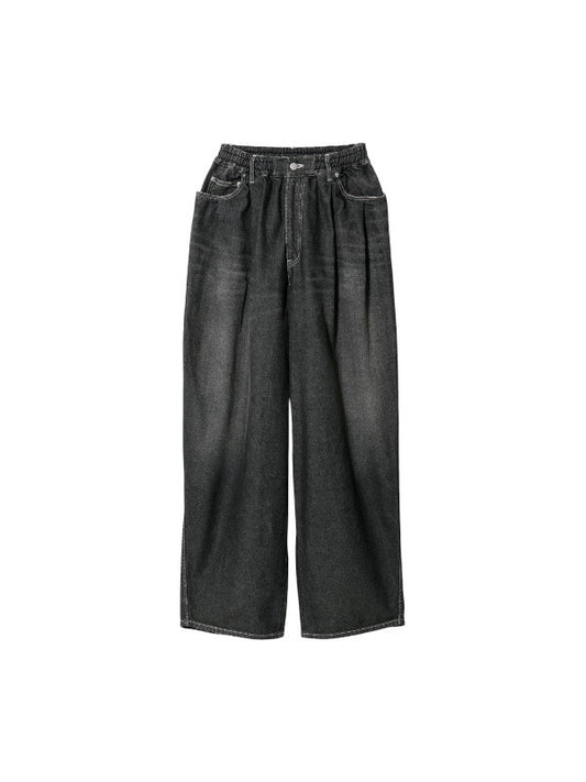 【beautiful people - ビューティフルピープル】left hand twilldenim wide pants vintage / BLACK（デニム/ブラック)