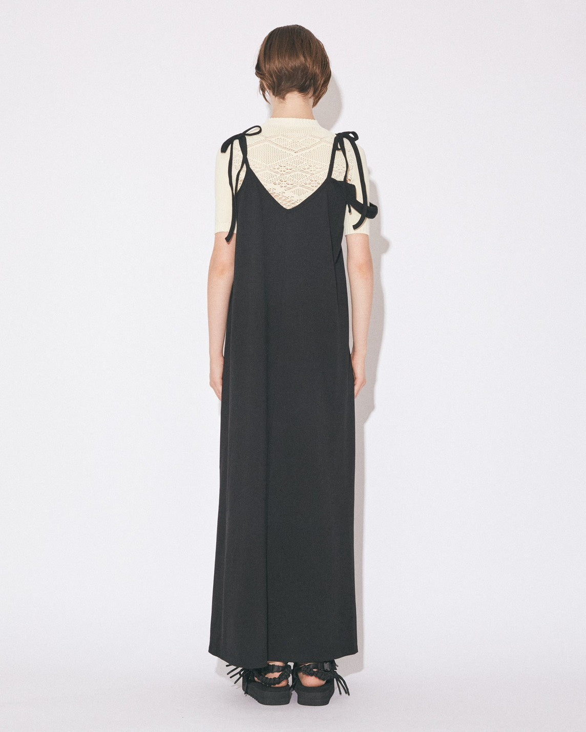 【beautiful people - ビューティフルピープル】double-end suvin compact jersey dress/ BLACK（ドレス/ブラック)