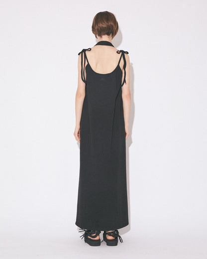【beautiful people - ビューティフルピープル】double-end suvin compact jersey dress/ BLACK（ドレス/ブラック)