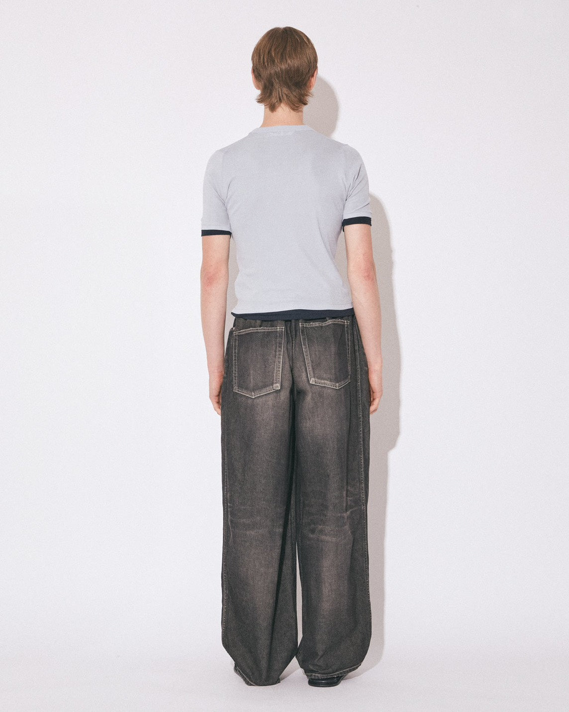 【beautiful people - ビューティフルピープル】left hand twilldenim wide pants vintage / BLACK（デニム/ブラック)