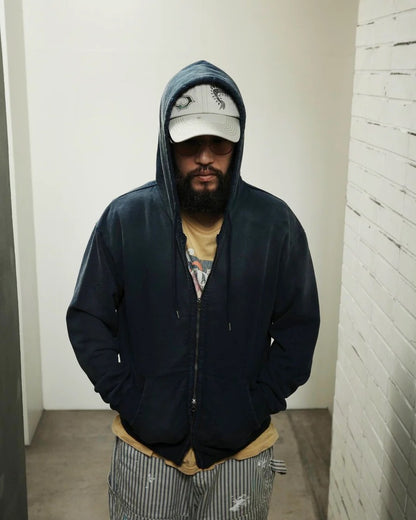 【ANACHRONORM - アナクロノーム】FADED FULL ZIP HOODIE / NAVY (パーカー/ネイビー)