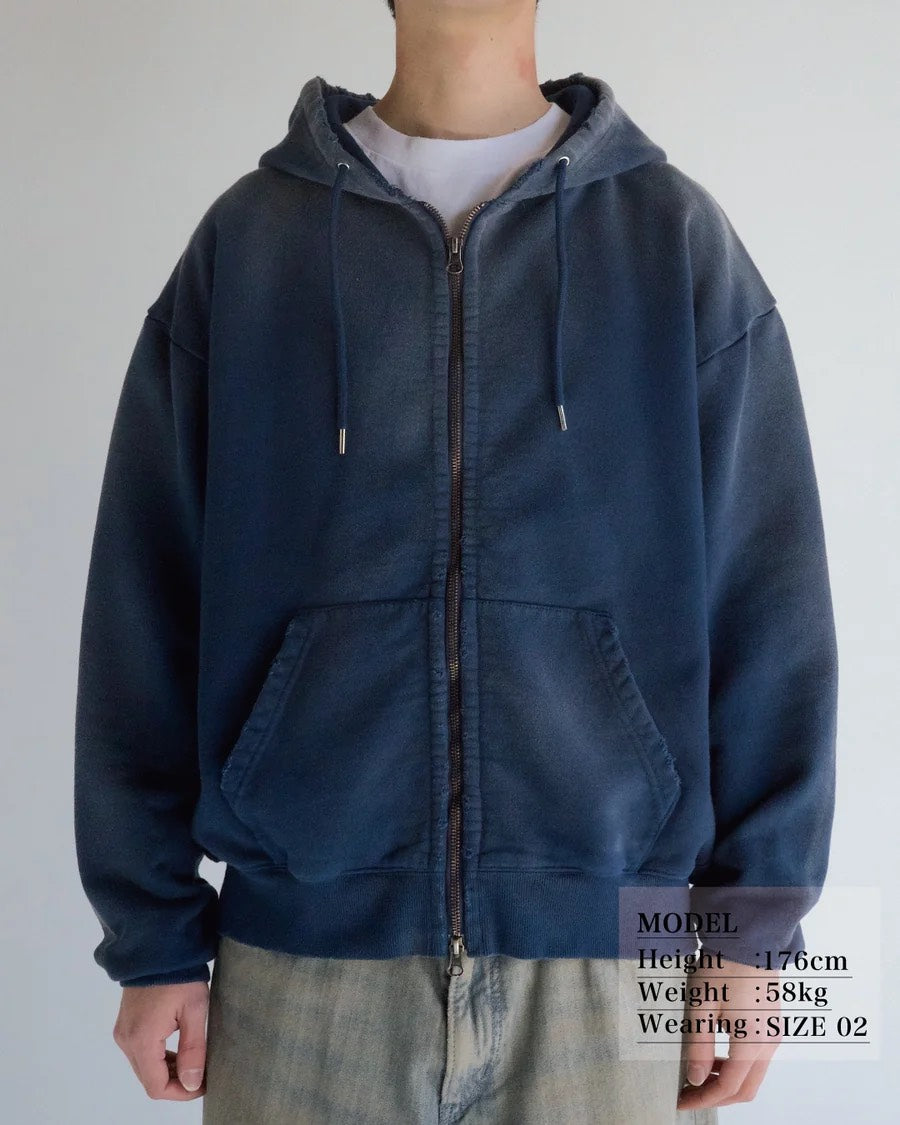 【ANACHRONORM - アナクロノーム】FADED FULL ZIP HOODIE / NAVY (パーカー/ネイビー)