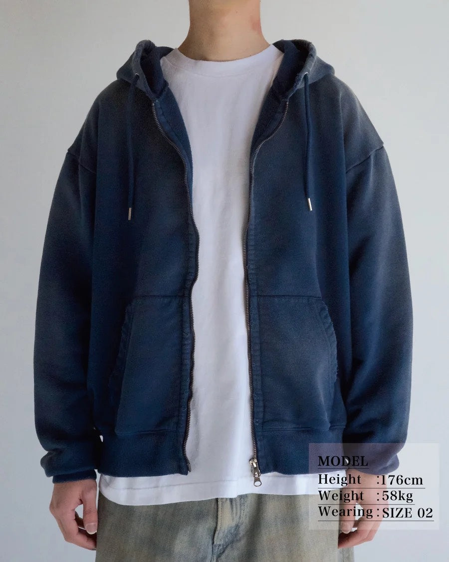 【ANACHRONORM - アナクロノーム】FADED FULL ZIP HOODIE / NAVY (パーカー/ネイビー)
