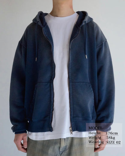 【ANACHRONORM - アナクロノーム】FADED FULL ZIP HOODIE / NAVY (パーカー/ネイビー)