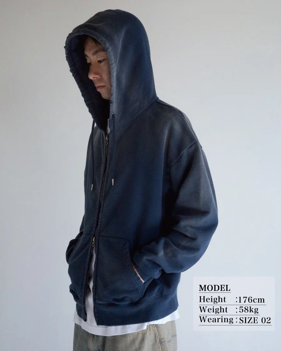 【ANACHRONORM - アナクロノーム】FADED FULL ZIP HOODIE / NAVY (パーカー/ネイビー)