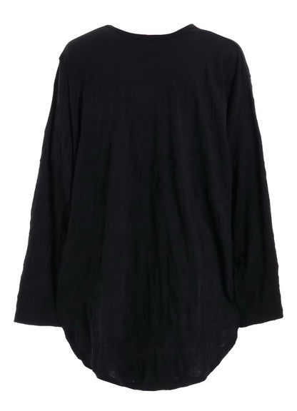 【Ground Y - グラウンドワイ】CATCH WASHER HEM ROUND JUMBO T-SHIRT LONG SLEEVES / BLACK(Tシャツ/ブラック)