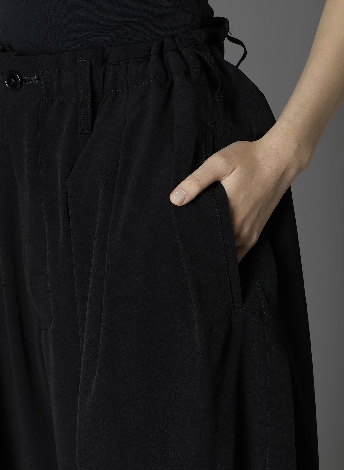 【Ground Y - グラウンドワイ】CREPE DE CHINE BALLOON PANTS / BLACK(パンツ/ブラック)