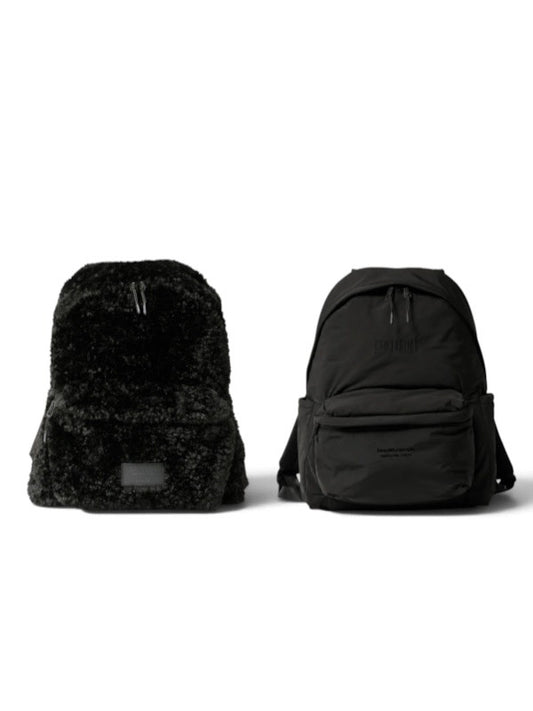 【beautiful people - ビューティフルピープル】PERTEX & boa reversible backpack / BLACK (バックパック/ブラック)