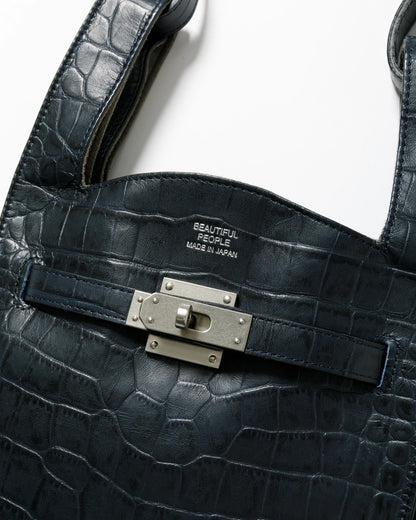 【beautiful people - ビューティフルピープル】croco emboss market shoulder bag / NAVY (ショルダーバッグ/ネイビー)