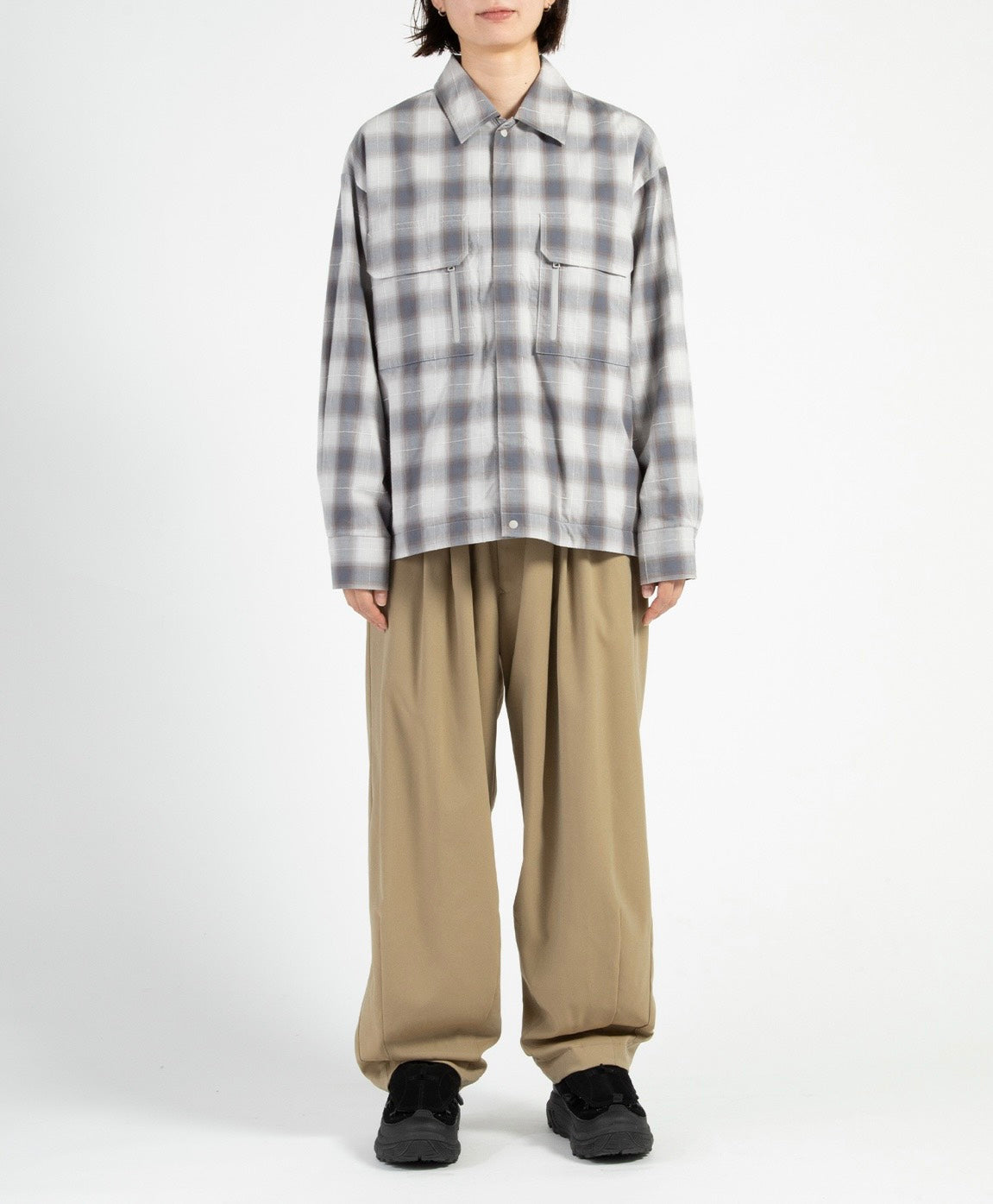 【F/CE.- エフシーイー】 CHECK FIELD SHIRT 2.0 / Gray (シャツ/グレー)