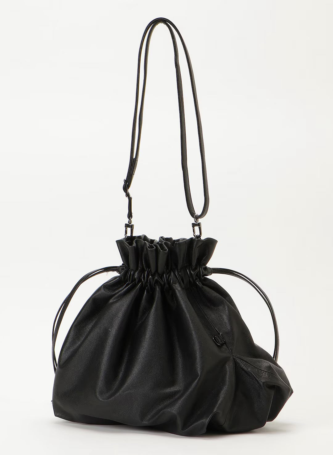 【Discord Yohji Yamamoto - ディスコード ヨウジヤマモト】 Unevenness drawstring shoulder / BLACK (バッグ/ブラック)