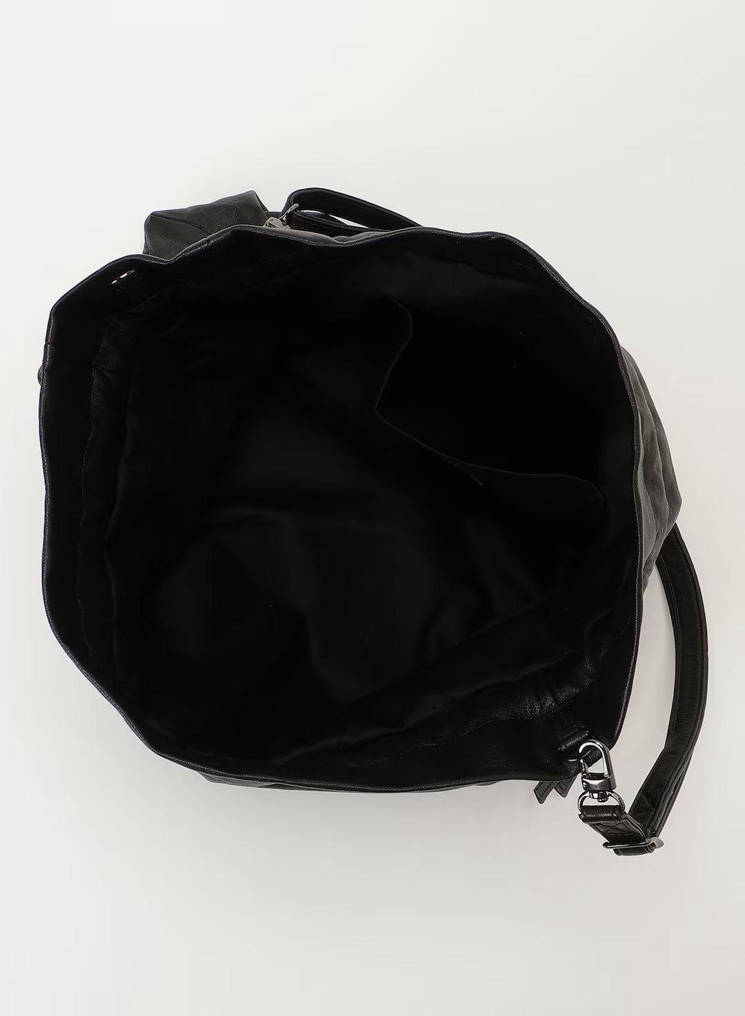 【Discord Yohji Yamamoto - ディスコード ヨウジヤマモト】 Unevenness drawstring shoulder / BLACK (バッグ/ブラック)