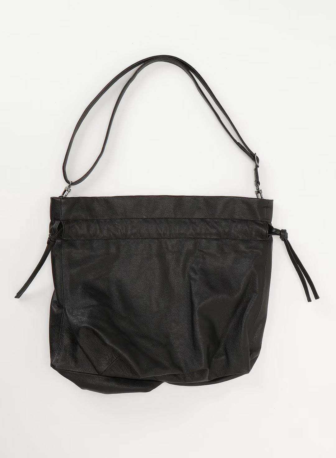【Discord Yohji Yamamoto - ディスコード ヨウジヤマモト】 Unevenness drawstring shoulder / BLACK (バッグ/ブラック)