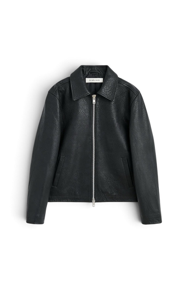 【SUN FLOWER - サンフラワー】Short Leather Jacket  / Black (ジャケット/ブラック)