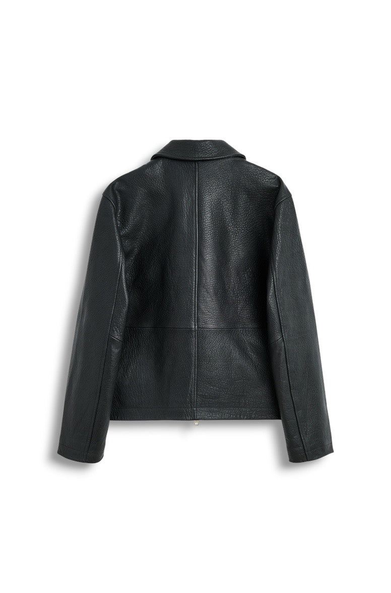 【SUN FLOWER - サンフラワー】Short Leather Jacket  / Black (ジャケット/ブラック)