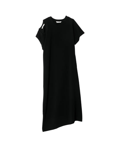 【beautiful people - ビューティフルピープル】double-neck triacetate double cloth dress / BLACK (ドレス/ブラック)