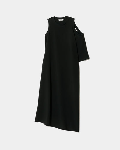 【beautiful people - ビューティフルピープル】double-neck triacetate double cloth dress / BLACK (ドレス/ブラック)