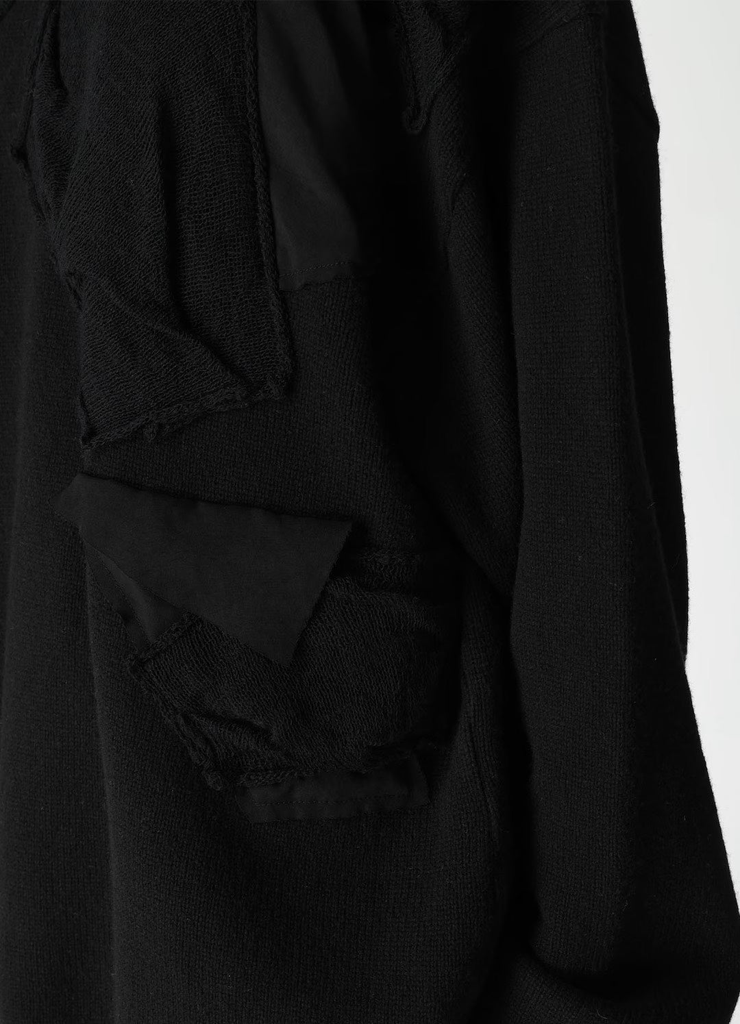 【Y's - ワイズ】 7G JERSEY PATCH APPLIQUE KNIT PULLOVER/ BLACK (ニット/ブラック)