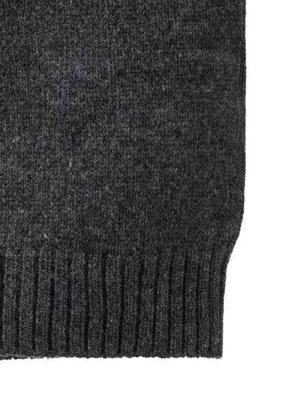【Y's - ワイズ】 7G JERSEY PATCH APPLIQUE KNIT PULLOVER/ CHARCOAL (ニット/チャコール)
