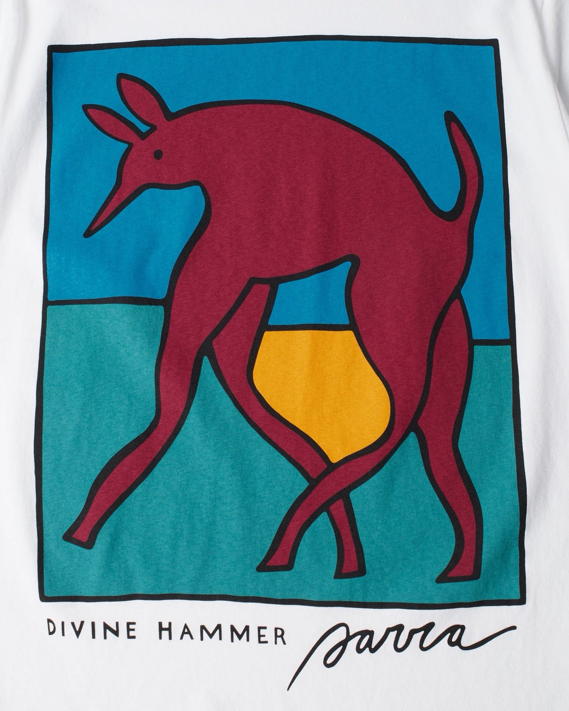 【by Parra - バイパラ】Bear dog hammer T-SHIRT / WHITE (Tシャツ/ホワイト)