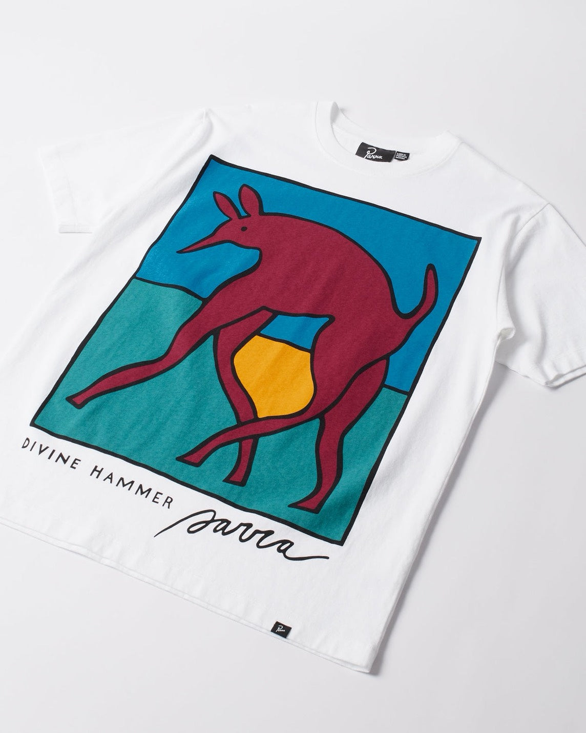 【by Parra - バイパラ】Bear dog hammer T-SHIRT / WHITE (Tシャツ/ホワイト)