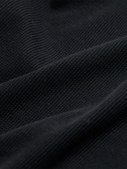 【ANACHRONORM - アナクロノーム】AN370 DESIGN STITCH WAFFLE L/S T-S / BLACK (Tシャツ/ブラック)