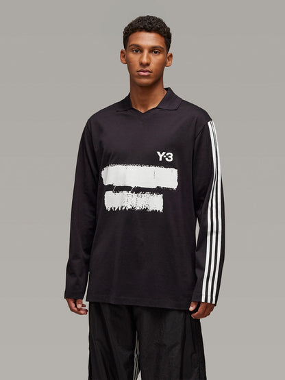 【Y-3 -ワイスリー】U GFX LOGO LS T / BLACK(Tシャツ/ブラック)