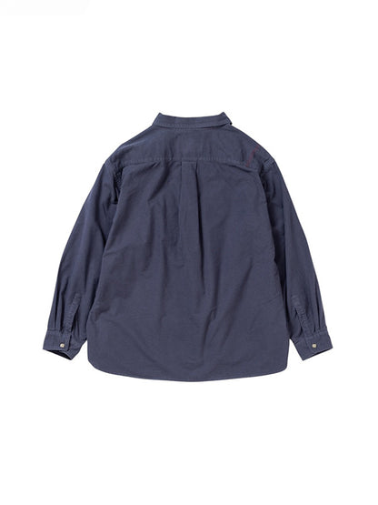 【ANACHRONORM - アナクロノーム】AN380 COTTON SUEDE WIDE SHIRTS BLUE GRAY / BLUE GRAY (シャツ/ブルーグレー)
