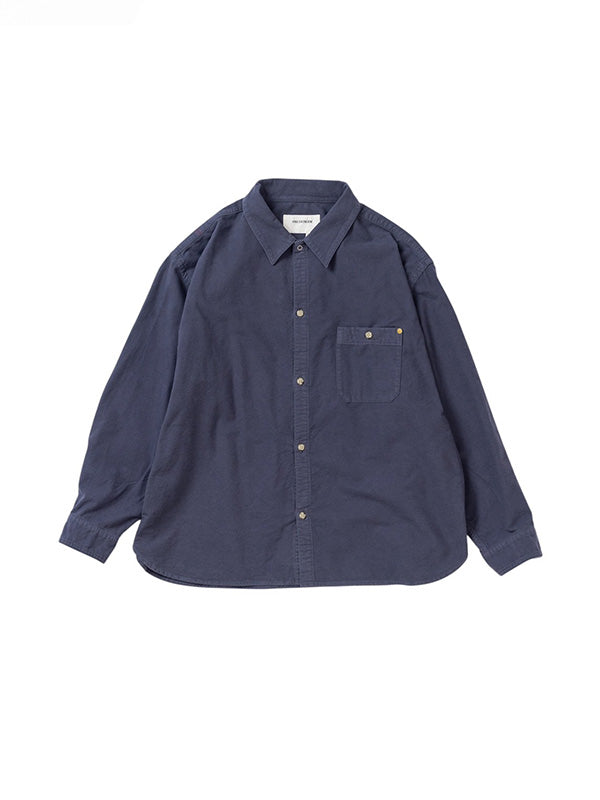 【ANACHRONORM - アナクロノーム】AN380 COTTON SUEDE WIDE SHIRTS BLUE GRAY / BLUE GRAY (シャツ/ブルーグレー)