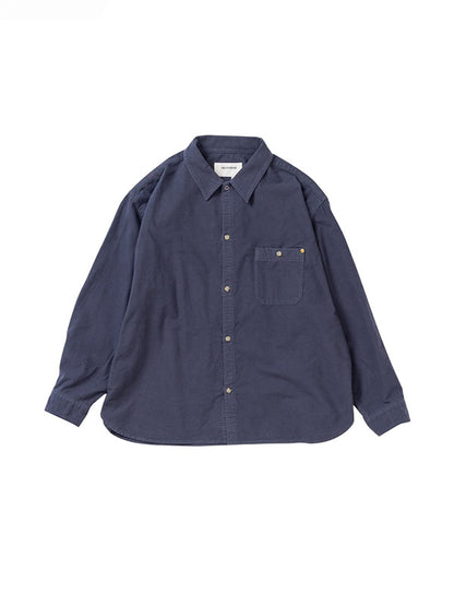 【ANACHRONORM - アナクロノーム】AN380 COTTON SUEDE WIDE SHIRTS BLUE GRAY / BLUE GRAY (シャツ/ブルーグレー)