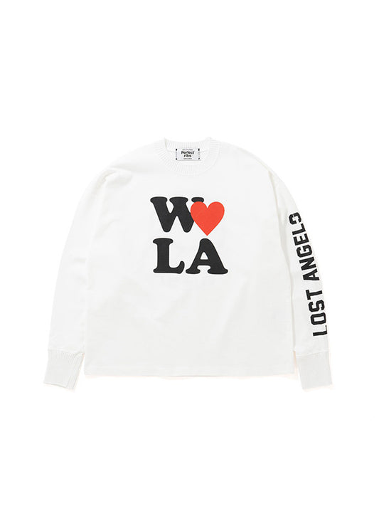 【Perfect ribs®×ALM】W ♥ LA Long Sleeve T Shirts / White(Tシャツ/ホワイト)