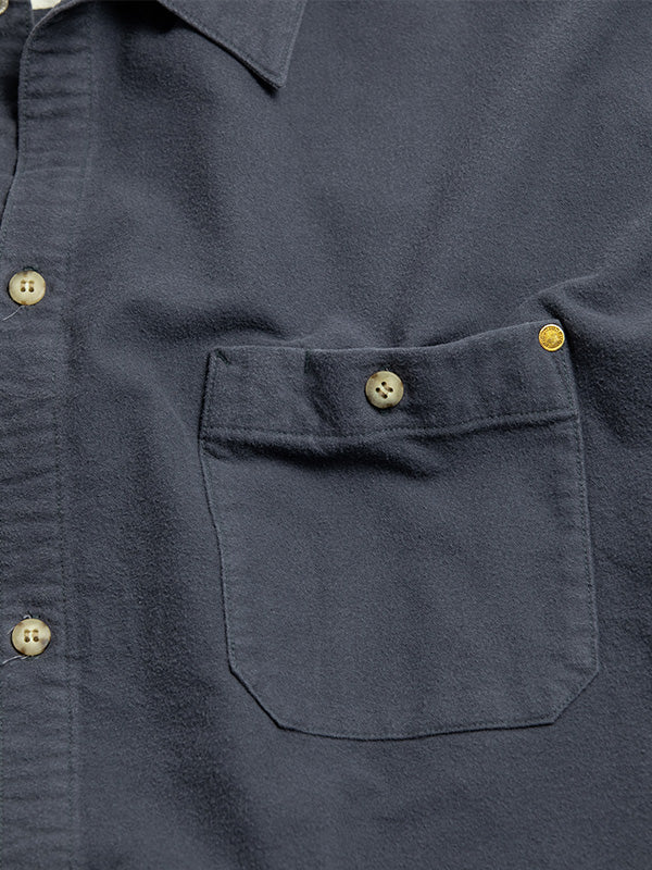 【ANACHRONORM - アナクロノーム】AN380 COTTON SUEDE WIDE SHIRTS BLUE GRAY / BLUE GRAY (シャツ/ブルーグレー)