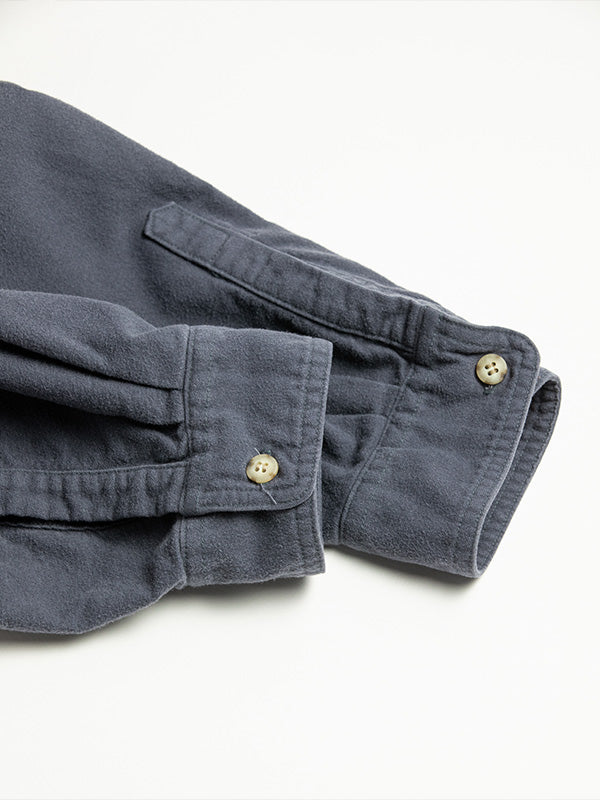 【ANACHRONORM - アナクロノーム】AN380 COTTON SUEDE WIDE SHIRTS BLUE GRAY / BLUE GRAY (シャツ/ブルーグレー)