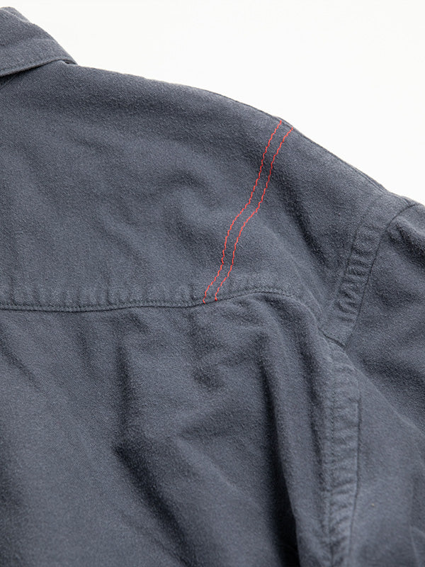 【ANACHRONORM - アナクロノーム】AN380 COTTON SUEDE WIDE SHIRTS BLUE GRAY / BLUE GRAY (シャツ/ブルーグレー)