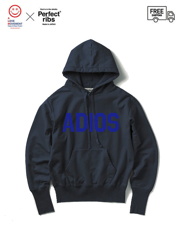 20%OFF【Perfect ribs®×ALM】(ADIOS,HAPPY EXPLORE) Basic Hoodie(パーカー/ブラック)