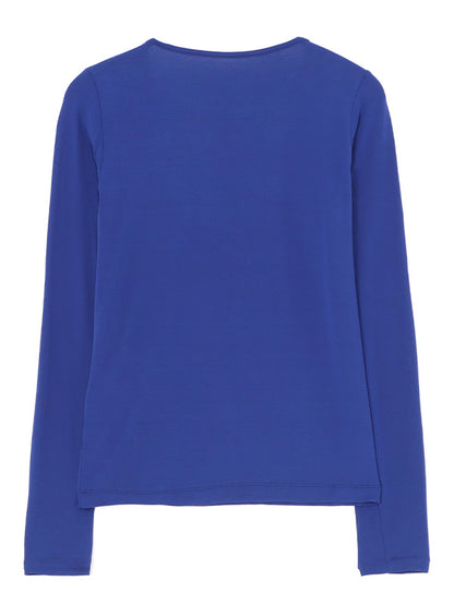 【Y's - ワイズ】RAYON JERSEY ROUND NECK LONG SLEEVE T/BLUE(Tシャツ/ブルー)