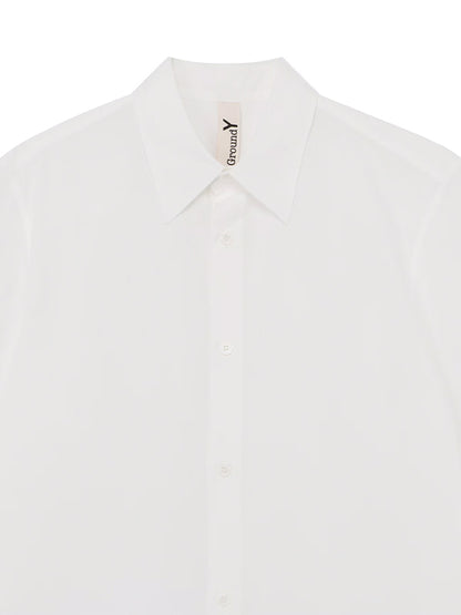 【Ground Y - グラウンドワイ】COTTON POLYESTER SHIRT CROSS SHORT SLEEVE SHIRT(シャツ/ホワイト)